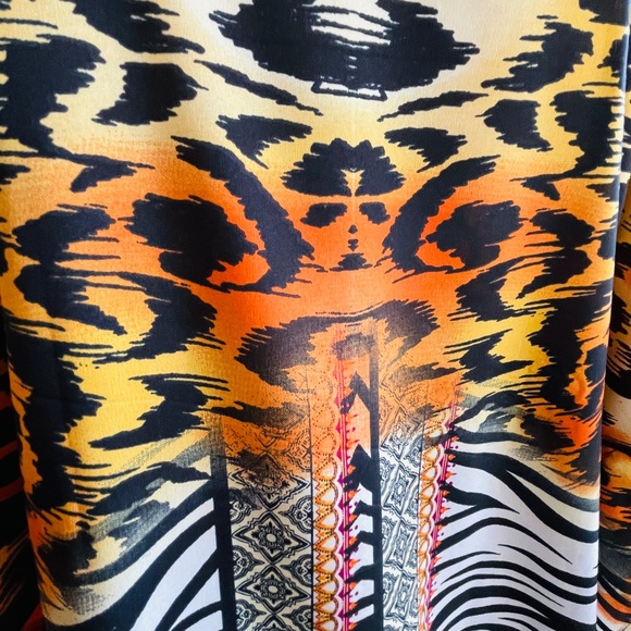 SHORE DRIVE NWT Leopard ZEBRA PEARLS Print CAFTAN O/S - Picture 2 of 13